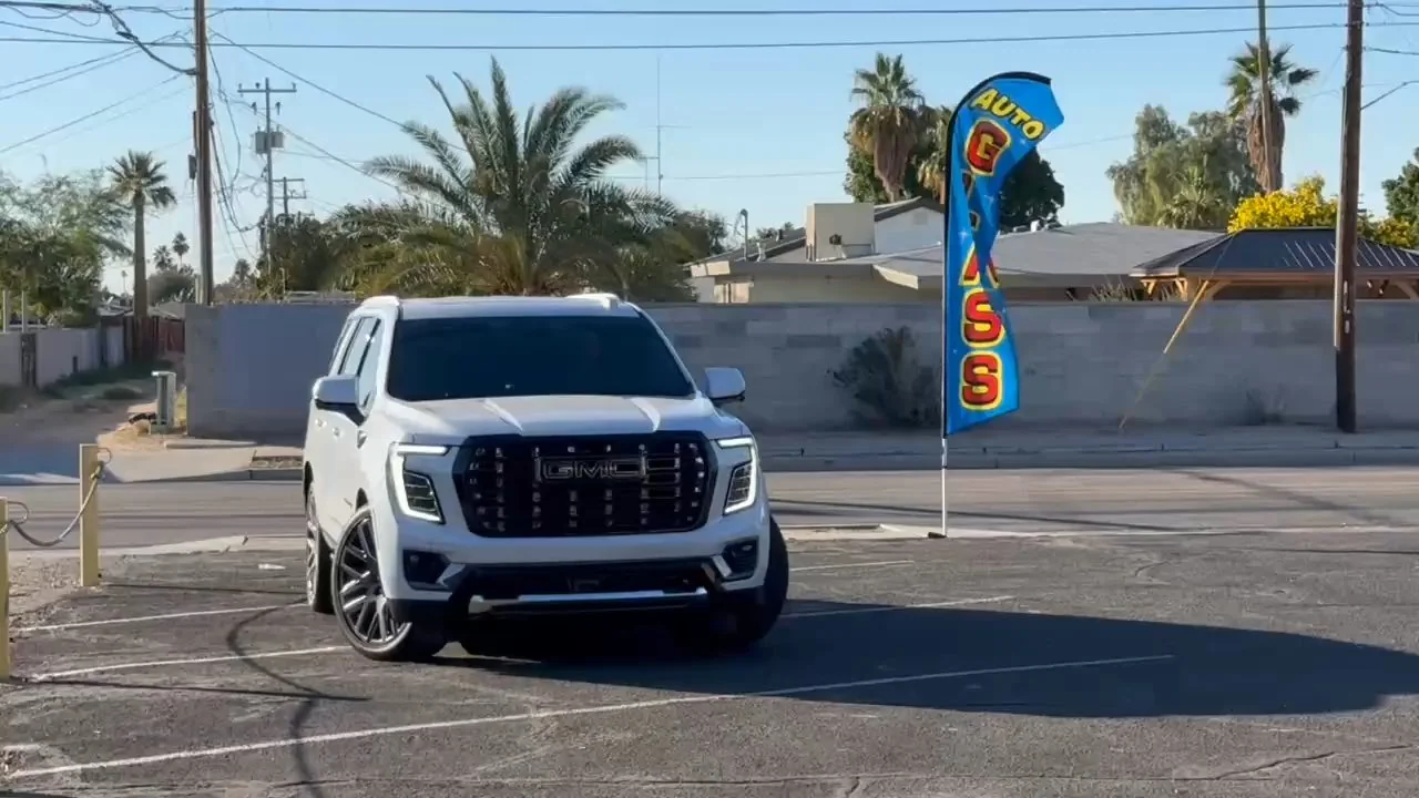 The Frank & Son shop in Yuma with a freshly tinted GMC out front